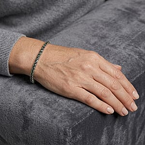 Luxuriant Lab Grown Green Diamond IR SI 4.00 ctw Bracelet in Rhodium Over Sterling Silver (7.25 In)