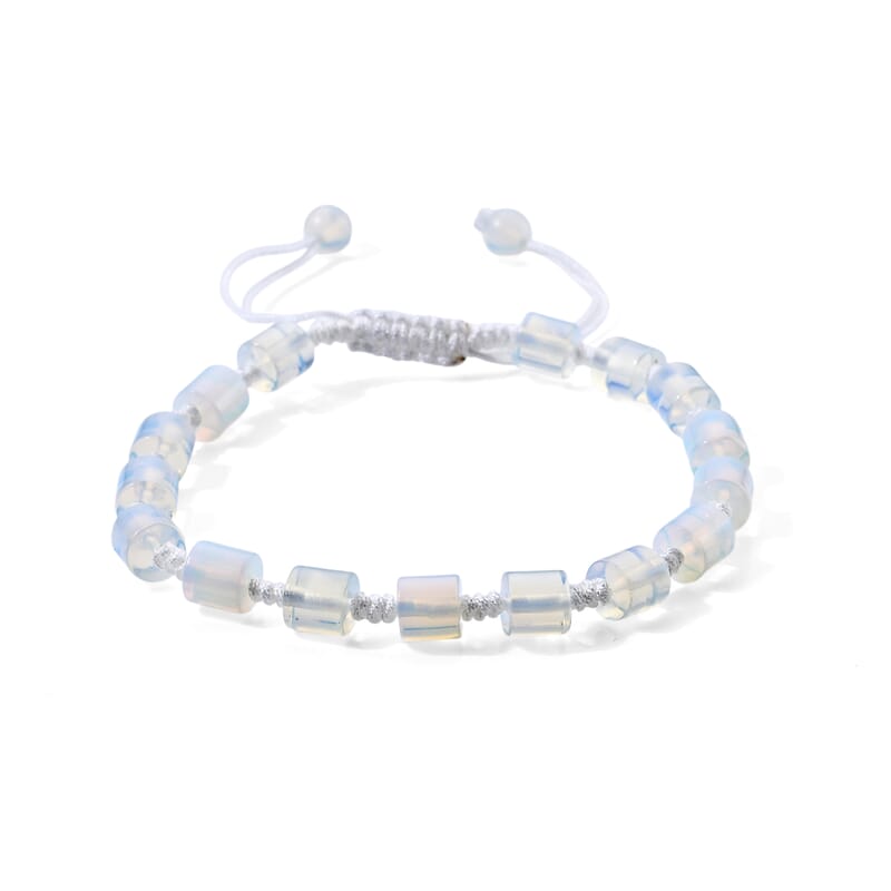 Opalite 30.00 ctw Cord Bareel Beaded Bracelet (6-9In)