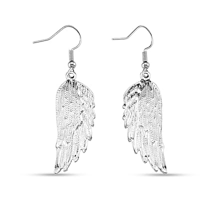 Enameled USA Flag Pattern Feather Earrings