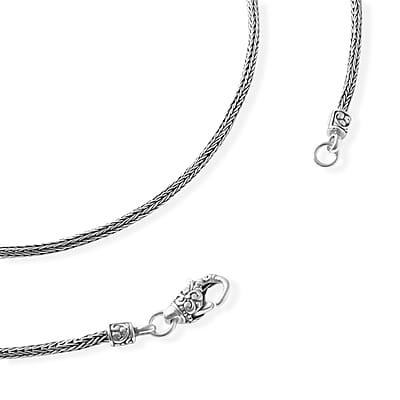 D'Joy Bali Legacy Tulang Naga Chain Necklace in Sterling Silver (18 Inches) 11.50 Grams