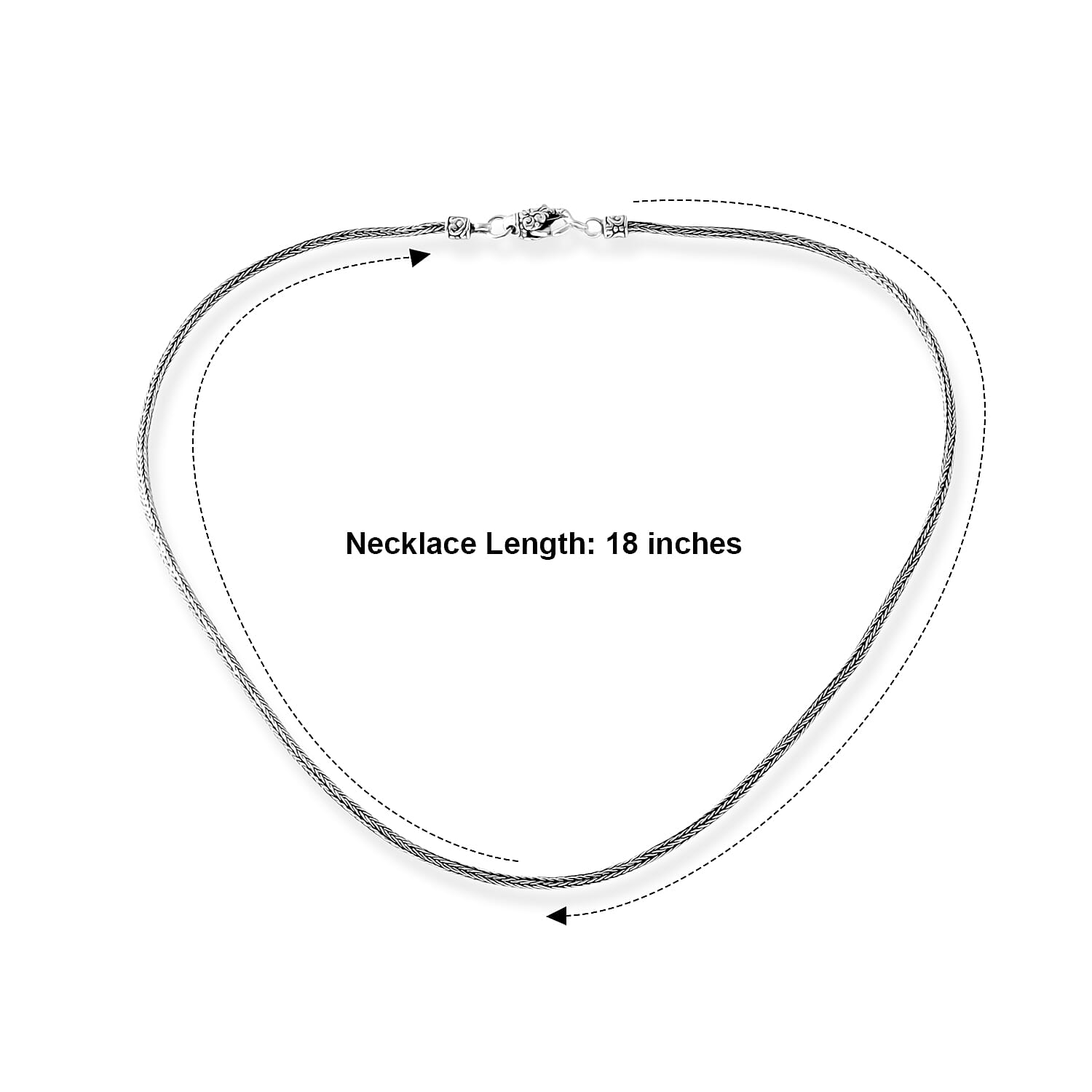 D'Joy Bali Legacy Tulang Naga Chain Necklace in Sterling Silver (18 Inches) 11.50 Grams