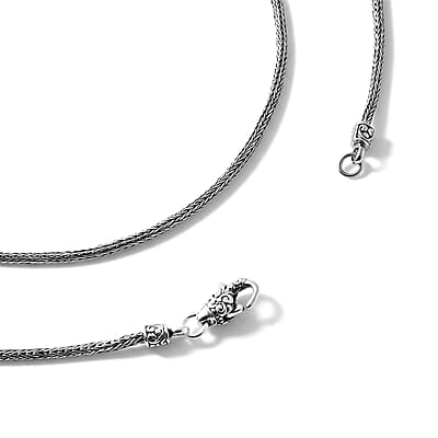 D'Joy Bali Legacy Tulang Naga Chain Necklace in Sterling Silver (36 Inches) 21 Grams