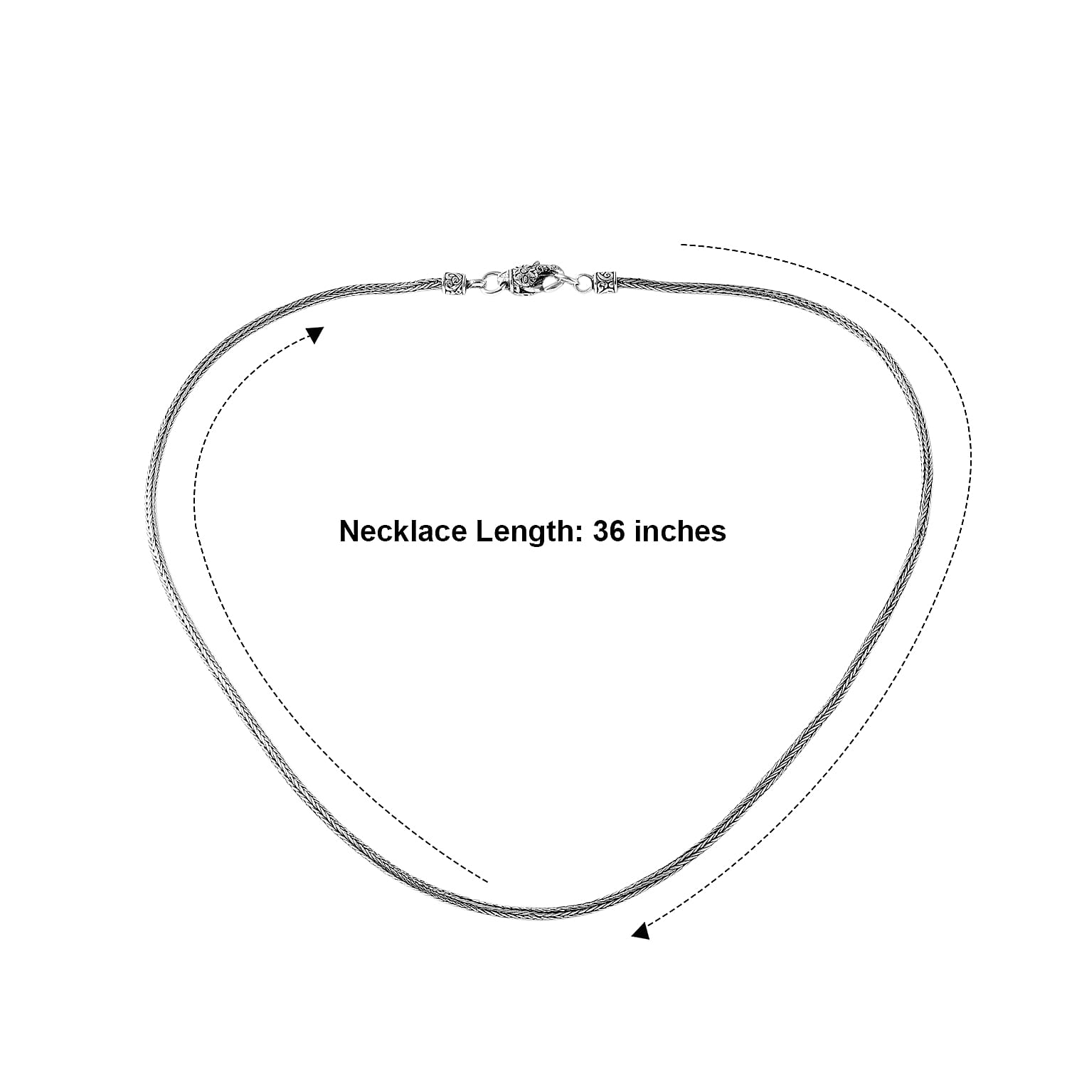 D'Joy Bali Legacy Tulang Naga Chain Necklace in Sterling Silver (36 Inches) 21 Grams