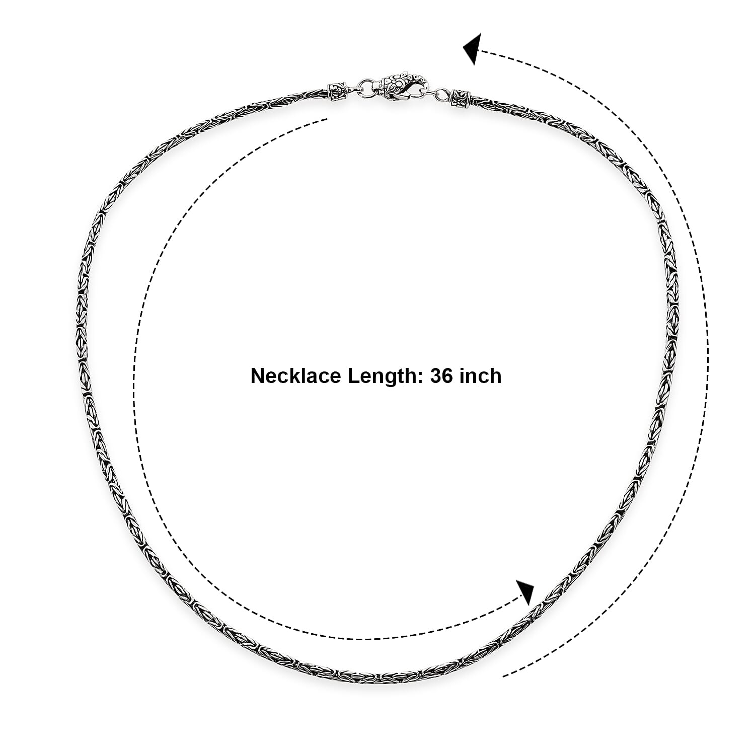 D'Joy Bali Legacy Borobudur Chain Necklace in Sterling Silver (36 Inches) 28.40 Grams