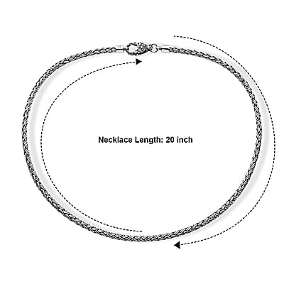 D'Joy Bali Legacy Double Padian Chain Necklace in Sterling Silver (20 Inches) 22.35 Grams
