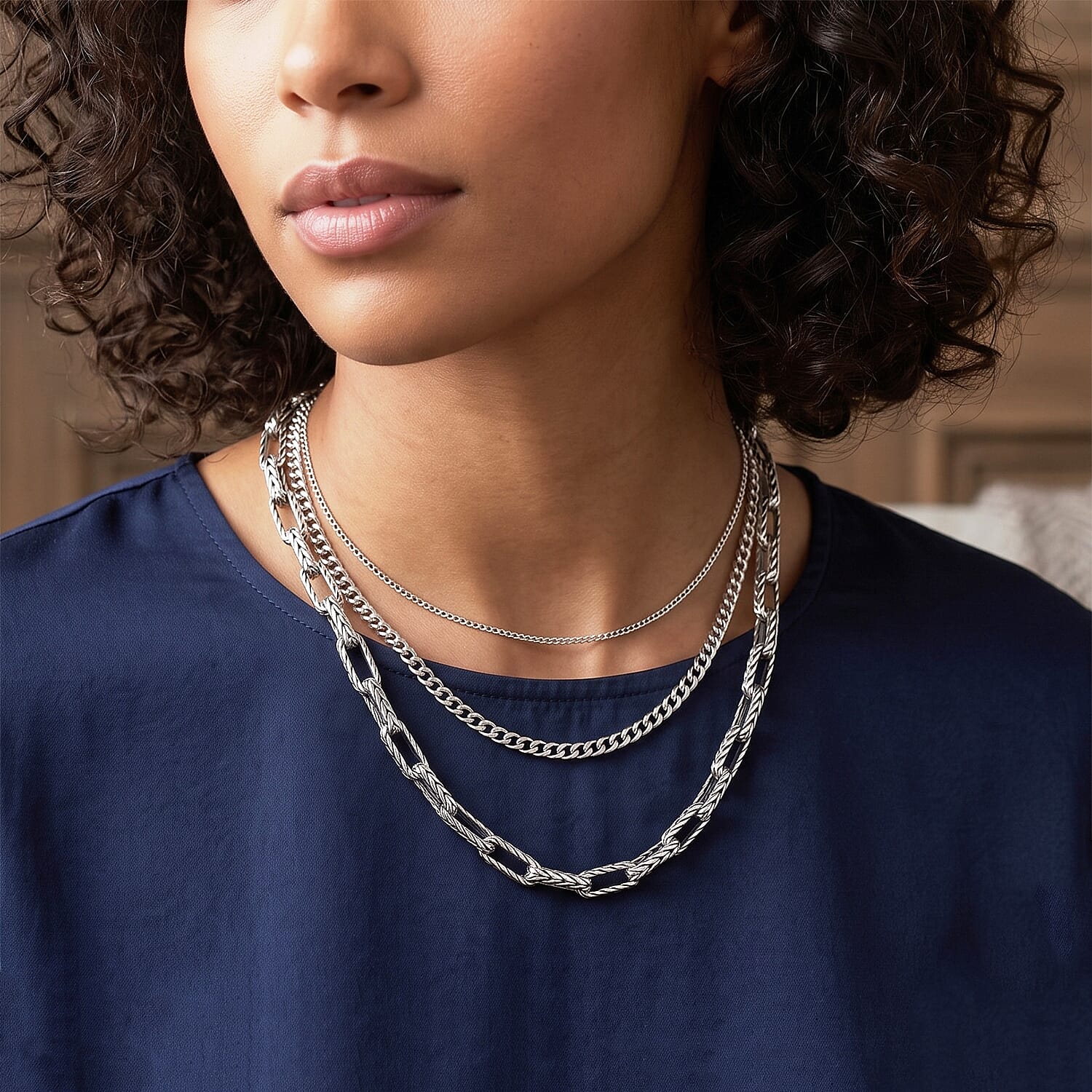 D'Joy Bali Legacy Paperclip with Tulang Naga Chain Necklace in Sterling Silver (20 Inches) 37 Grams
