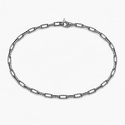 D'Joy Bali Legacy Paperclip with Tulang Naga Chain Necklace in Sterling Silver (20 Inches) 37 Grams