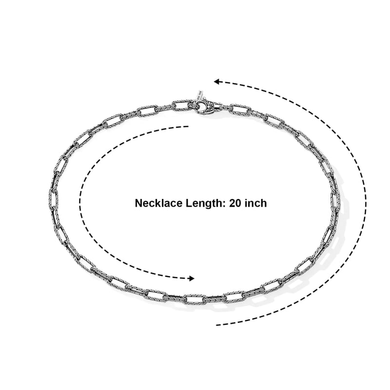 D'Joy Bali Legacy Paperclip with Tulang Naga Chain Necklace in Sterling Silver (20 Inches) 37 Grams