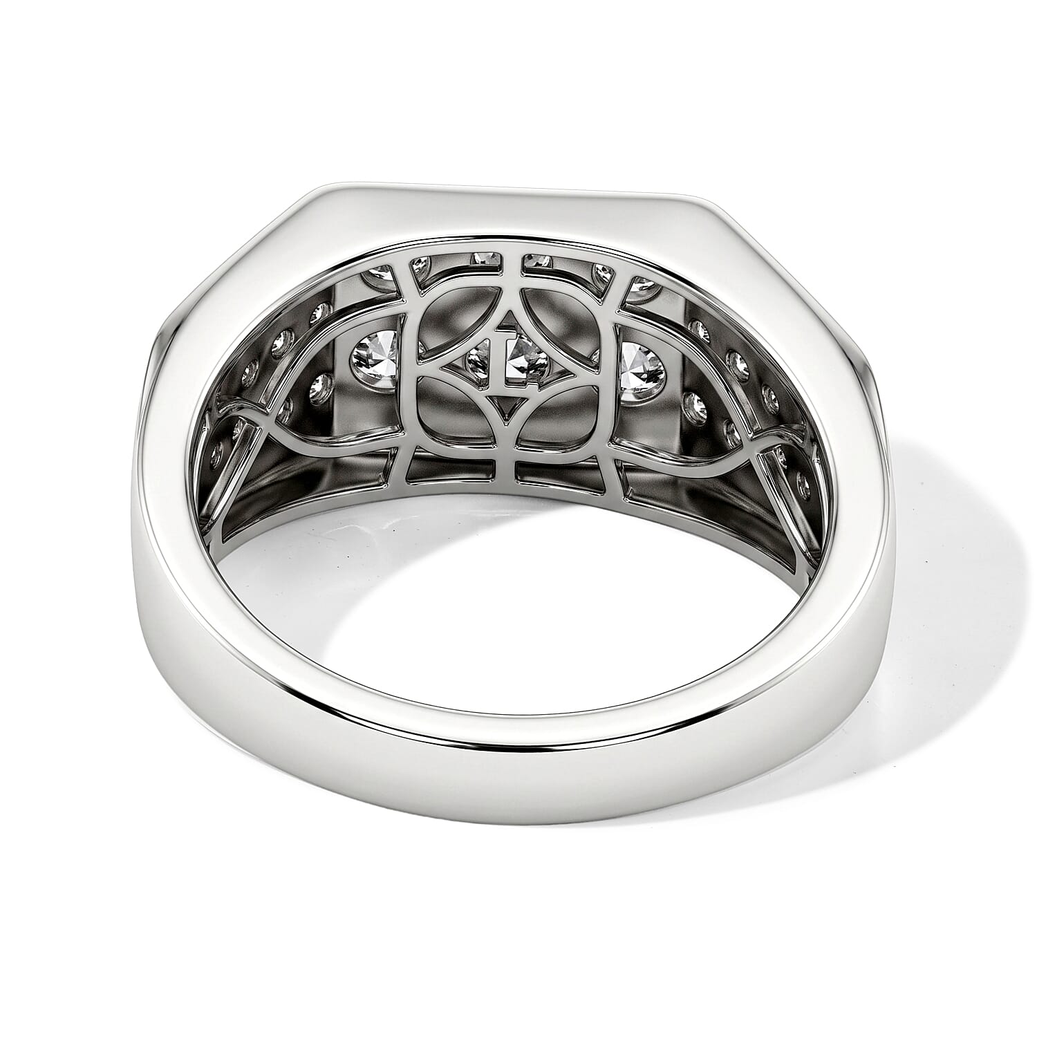 Luxuriant Lab Grown Diamond G-H SI 2.00 ctw Men's Ring in Rhodium Over Sterling Silver (Size 10.0)