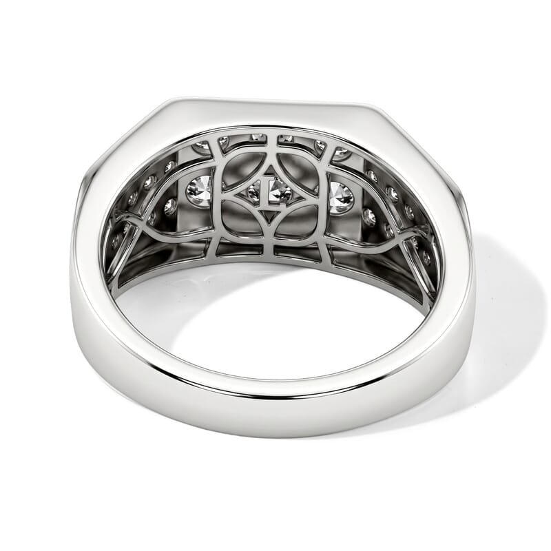 Luxuriant Lab Grown Diamond G-H SI 2.00 ctw Men's Ring in Rhodium Over Sterling Silver (Size 10.0)