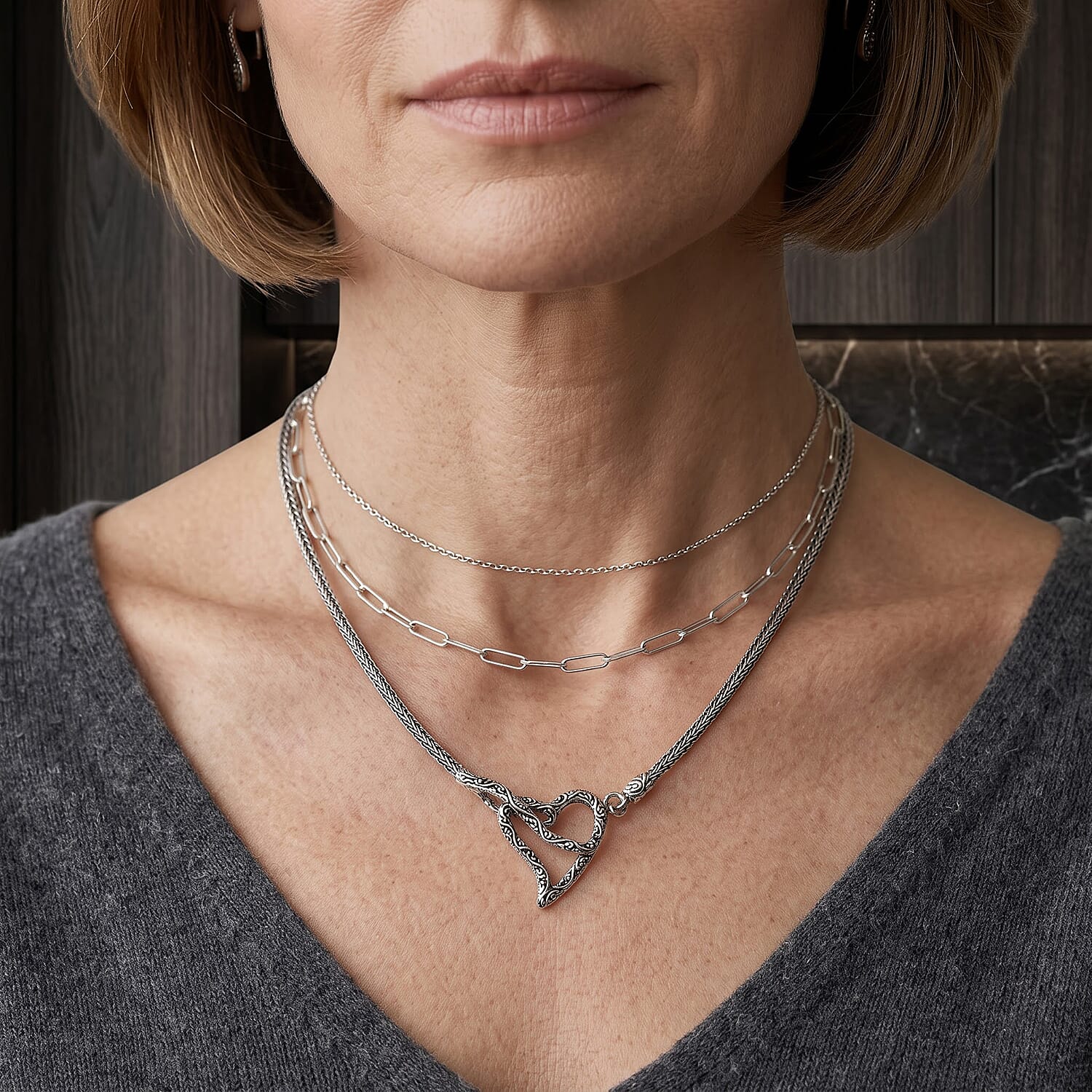 D'Joy Bali Legacy Tulang Naga Oval Chain Necklace in Sterling Silver (20 Inches) 17.90 Grams