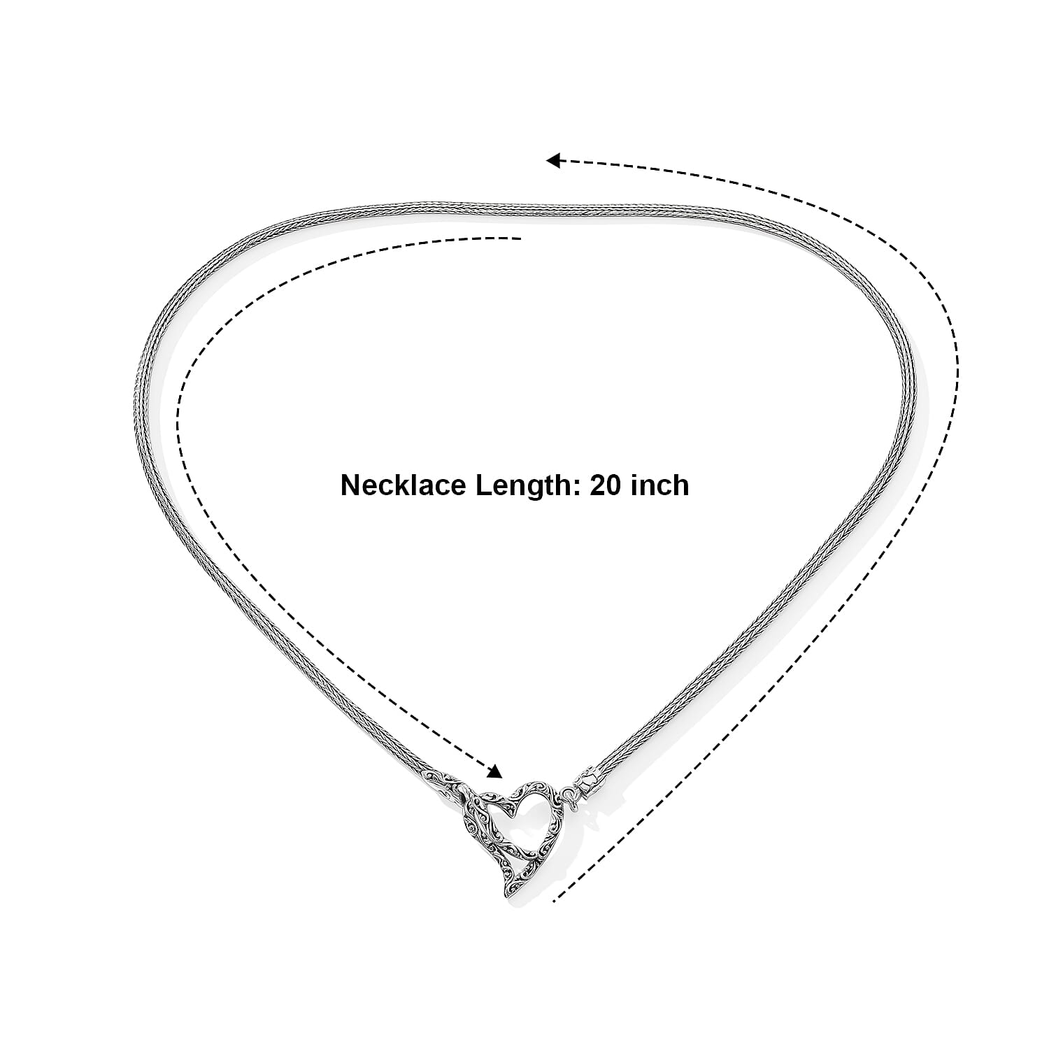 D'Joy Bali Legacy Tulang Naga Oval Chain Necklace in Sterling Silver (20 Inches) 17.90 Grams