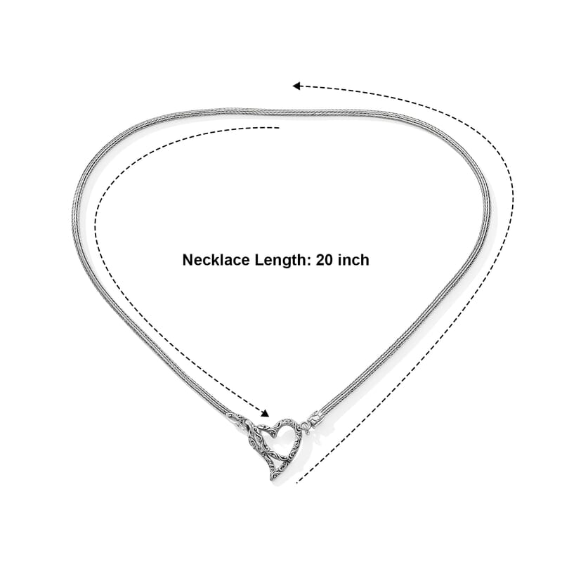 D'Joy Bali Legacy Tulang Naga Oval Chain Necklace in Sterling Silver (20 Inches) 17.90 Grams