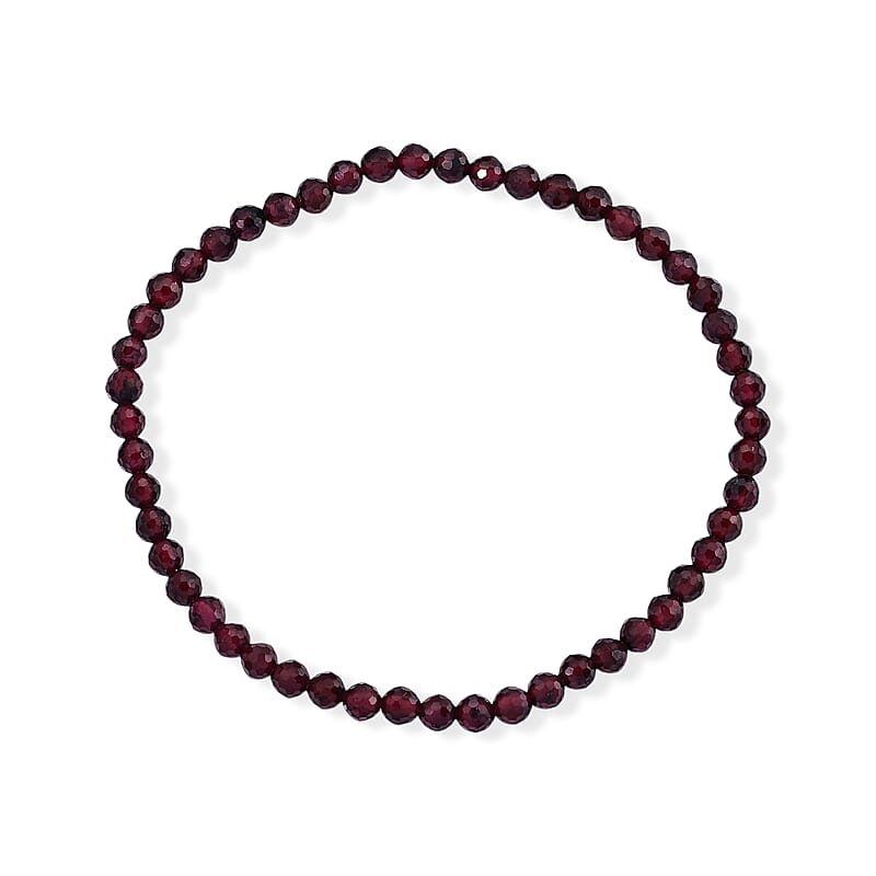 Mozambique Garnet 20.00 ctw Beaded Strecth Bracelet