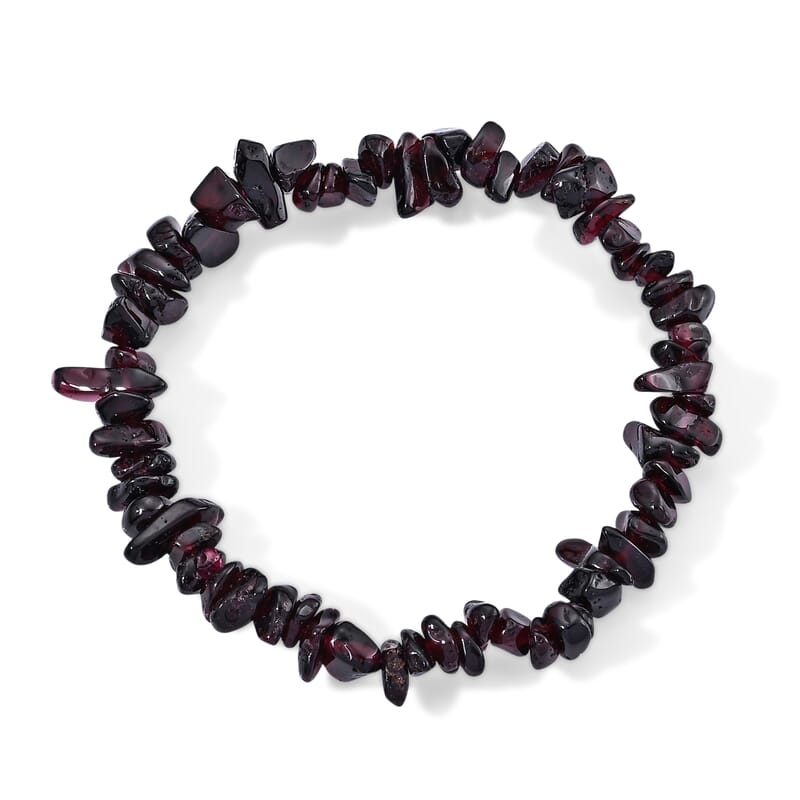 Mozambique Garnet 90.00 ctw Beaded Stretch Bracelet