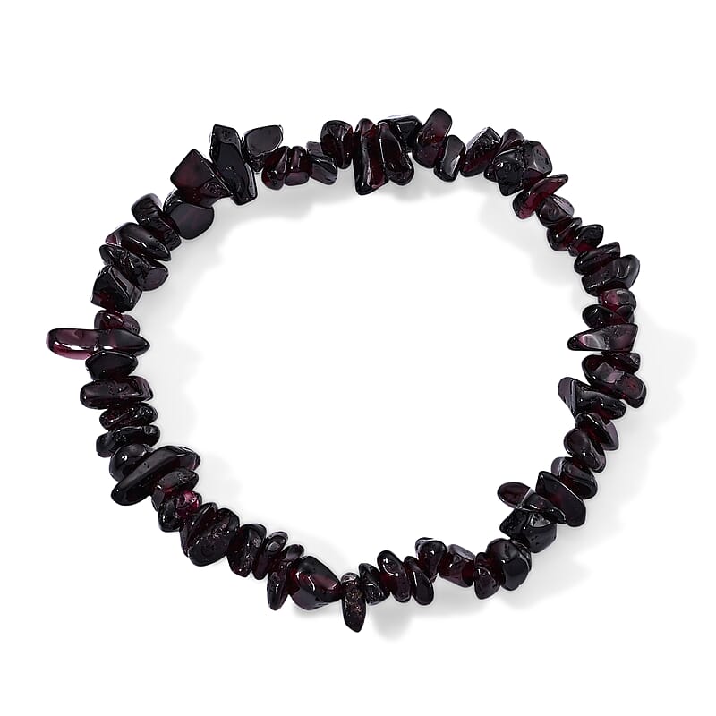 Mozambique Garnet 90.00 ctw Beaded Strecth Bracelet