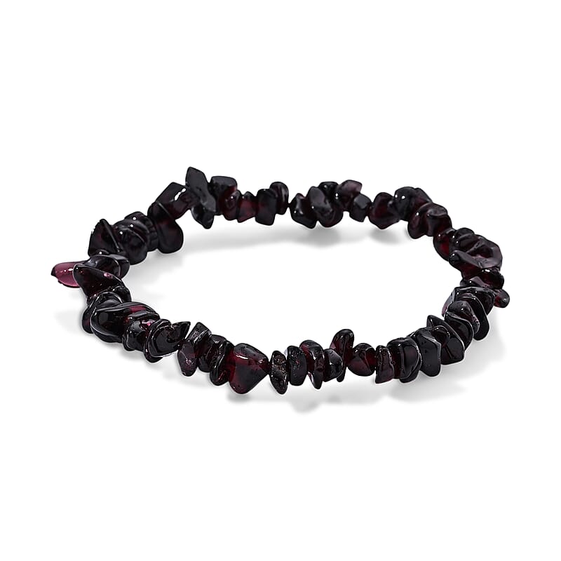 Mozambique Garnet 90.00 ctw Beaded Strecth Bracelet