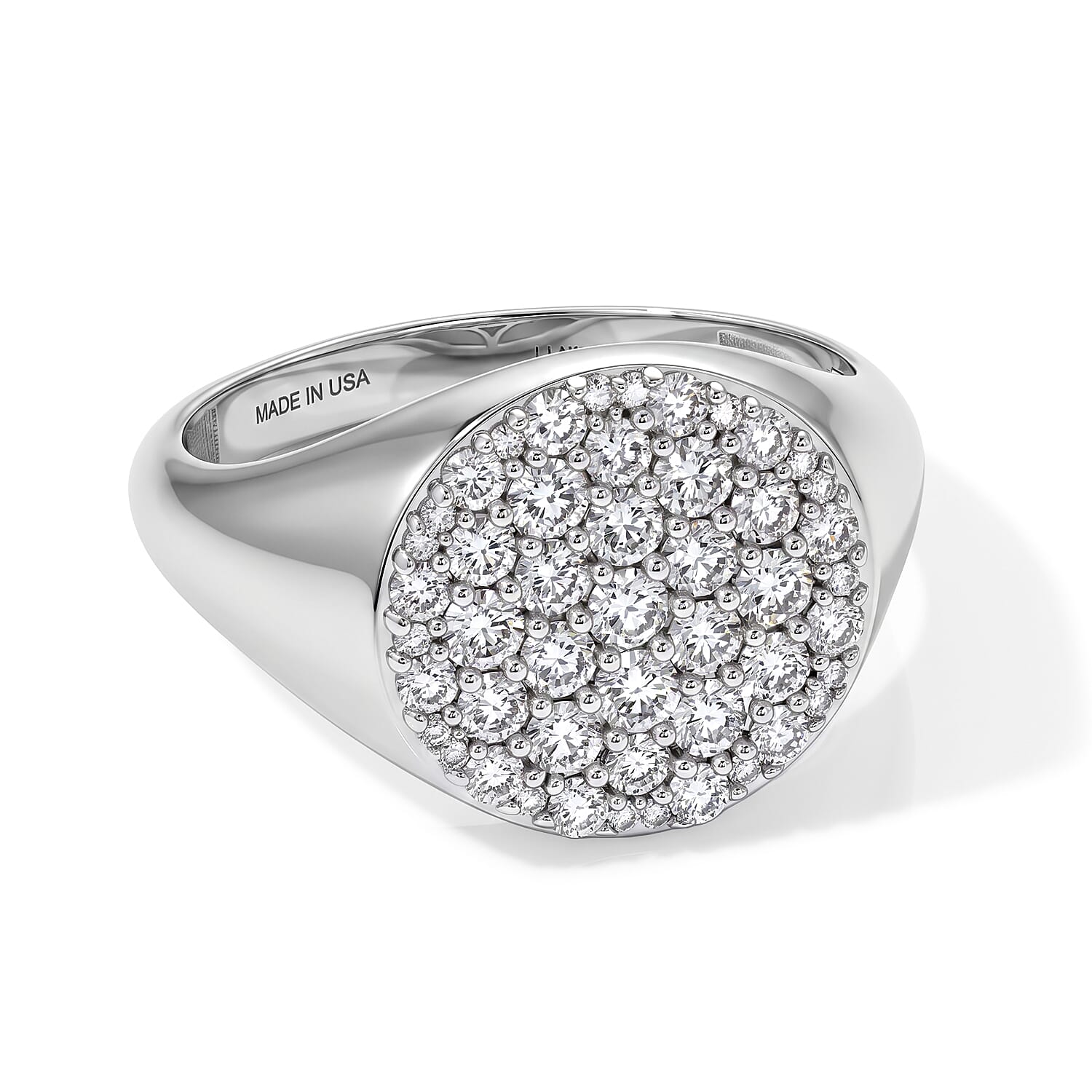 Luxuriant Lab Grown Diamond G-H SI 1.50 ctw Men's Ring in Rhodium Over Sterling Silver (Size 10.0)