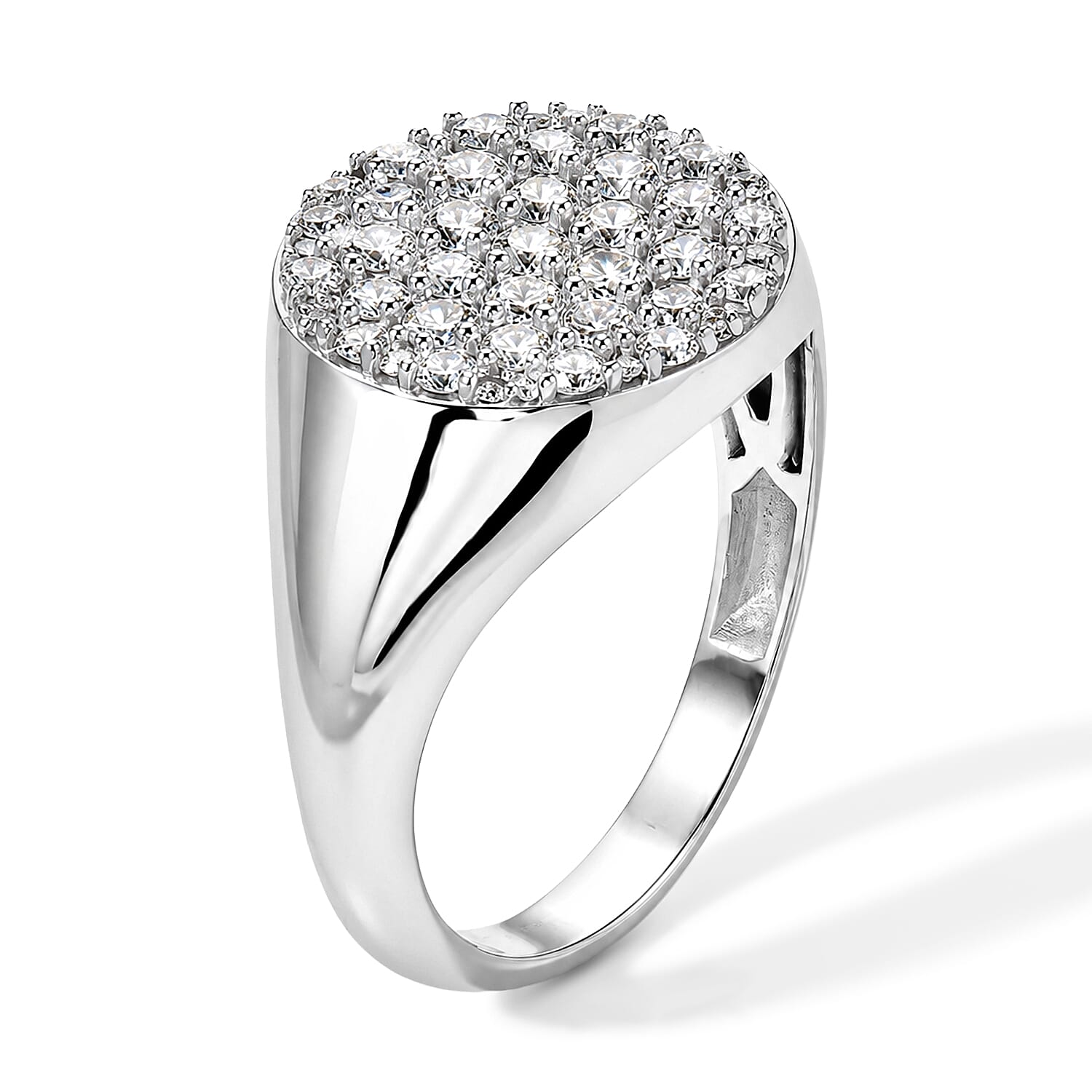 Luxuriant Lab Grown Diamond G-H SI 1.50 ctw Men's Ring in Rhodium Over Sterling Silver (Size 10.0)