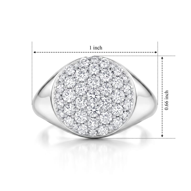 Luxuriant Lab Grown Diamond G-H SI 1.50 ctw Men's Ring in Rhodium Over Sterling Silver (Size 10.0)