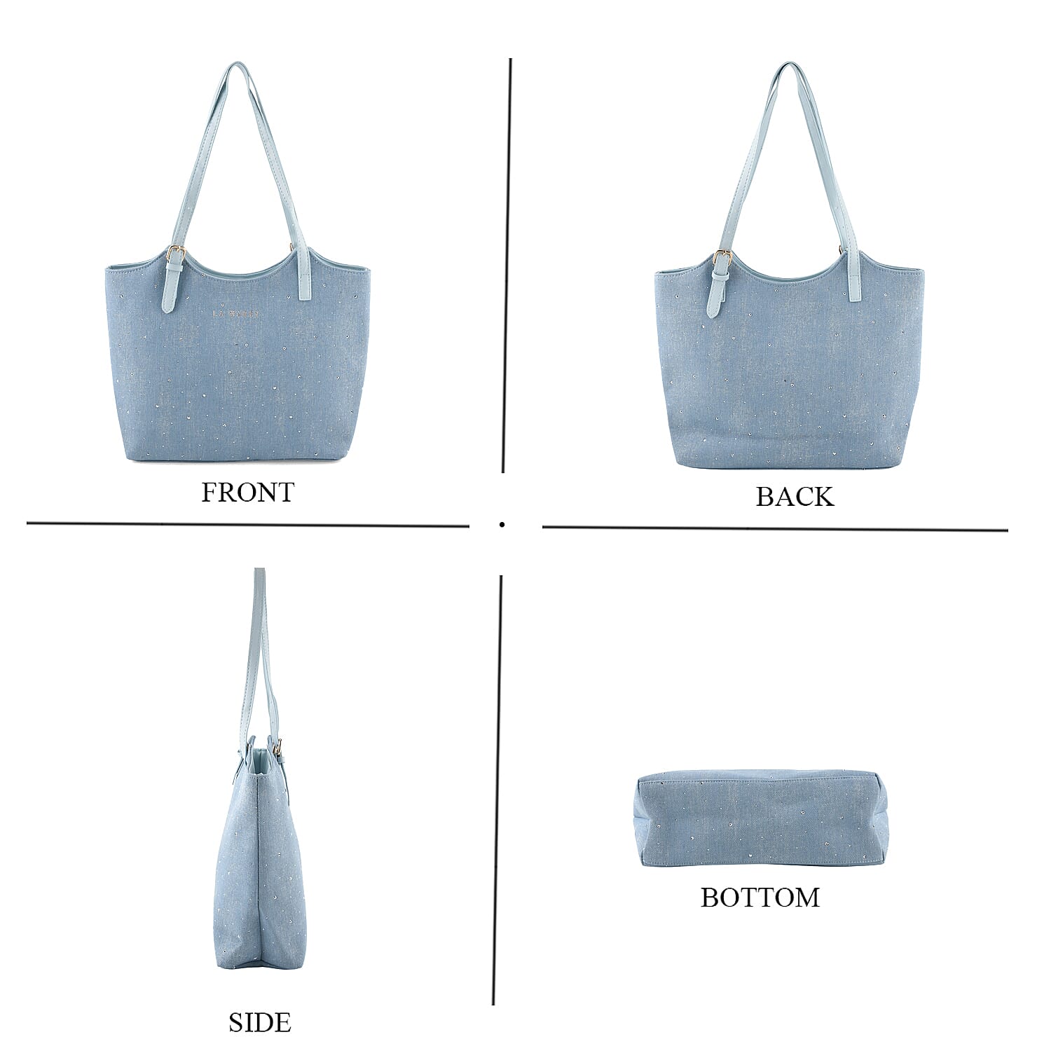 La Marey Light Blue Denim Tote Bag