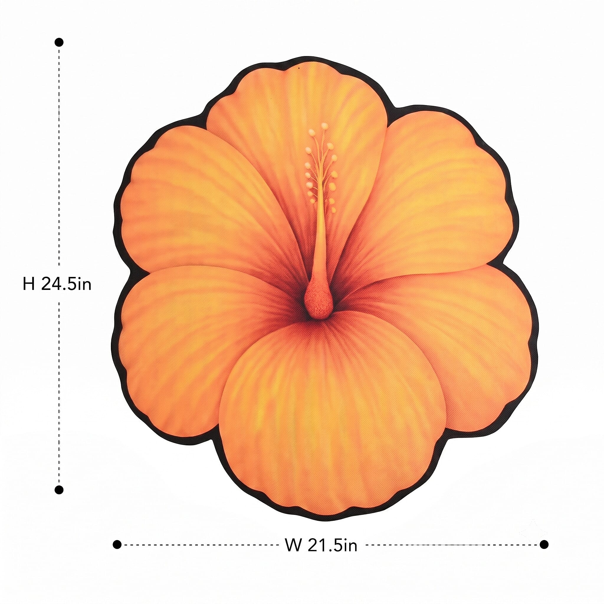 Livmore Yellow Flower Shape Rubber Indoor Mat