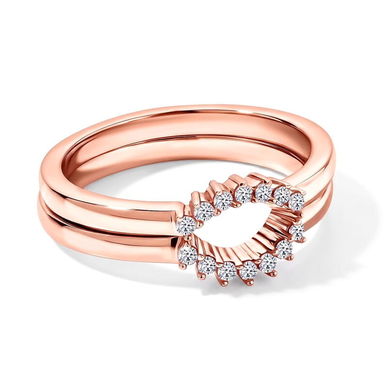 Luxuriant Lab Grown Diamond G-H SI 0.15 ctw Stackable Ring in 18K Vermeil Rose Gold Over Sterling Silver (Size 5.0)