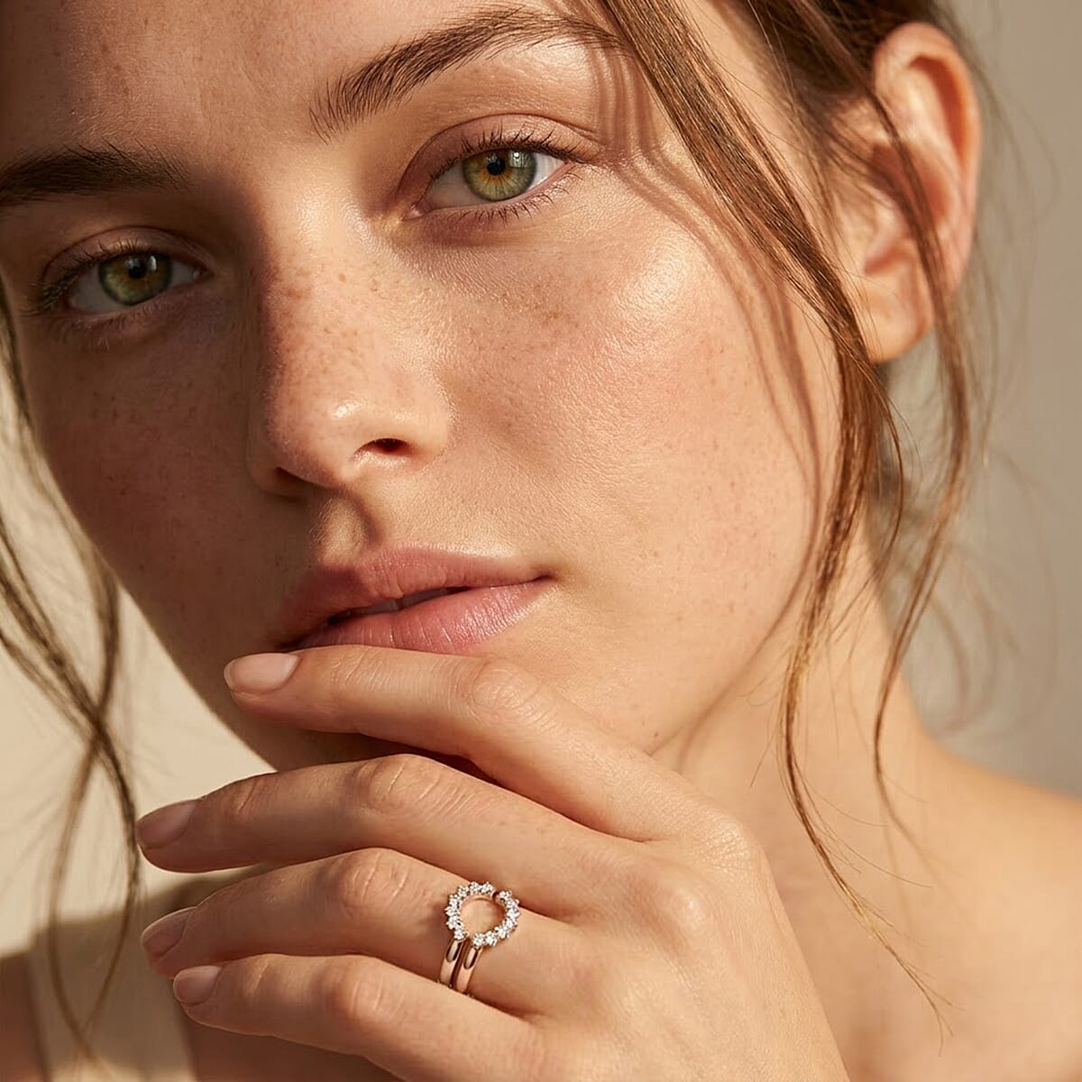 Luxuriant Lab Grown Diamond G-H SI 0.15 ctw Stackable Ring in 18K Vermeil Rose Gold Over Sterling Silver (Size 5.0)