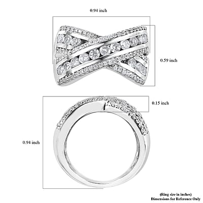 Premium White Zircon 2.20 ctw Ring in Rhodium Over Sterling Silver (Size 7.0)