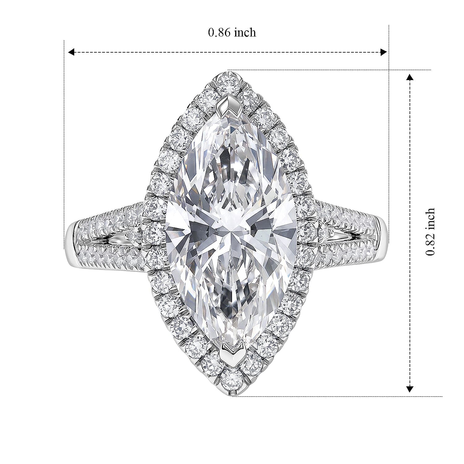 IGI Certified Luxuriant Lab Grown Diamond G VS 3.50 ctw Ring in 950 Platinum (Size  5.0)  7.15 Grams