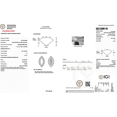 IGI Certified Luxuriant Lab Grown Diamond G VS 3.50 ctw Ring in 950 Platinum (Size  5.0)  7.15 Grams