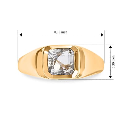 D'Joy Asscher Cut White Topaz 1.35 ctw Ring in 14K Yellow Gold Over Sterling Silver (Size 4.0)