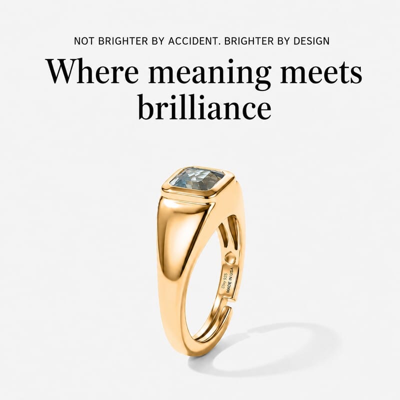 D'Joy Asscher Cut Sky Blue Topaz 1.40 ctw Solitaire (Adjustable) Pinky Ring in 14K Yellow Gold Over Sterling Silver