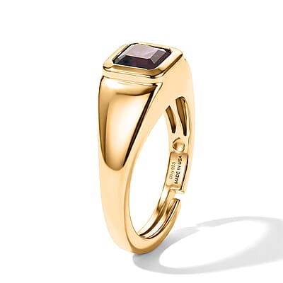 D'Joy African Amethyst 1.00 ctw Ring in 18K YG Over Sterling Silver (Size 4.0)