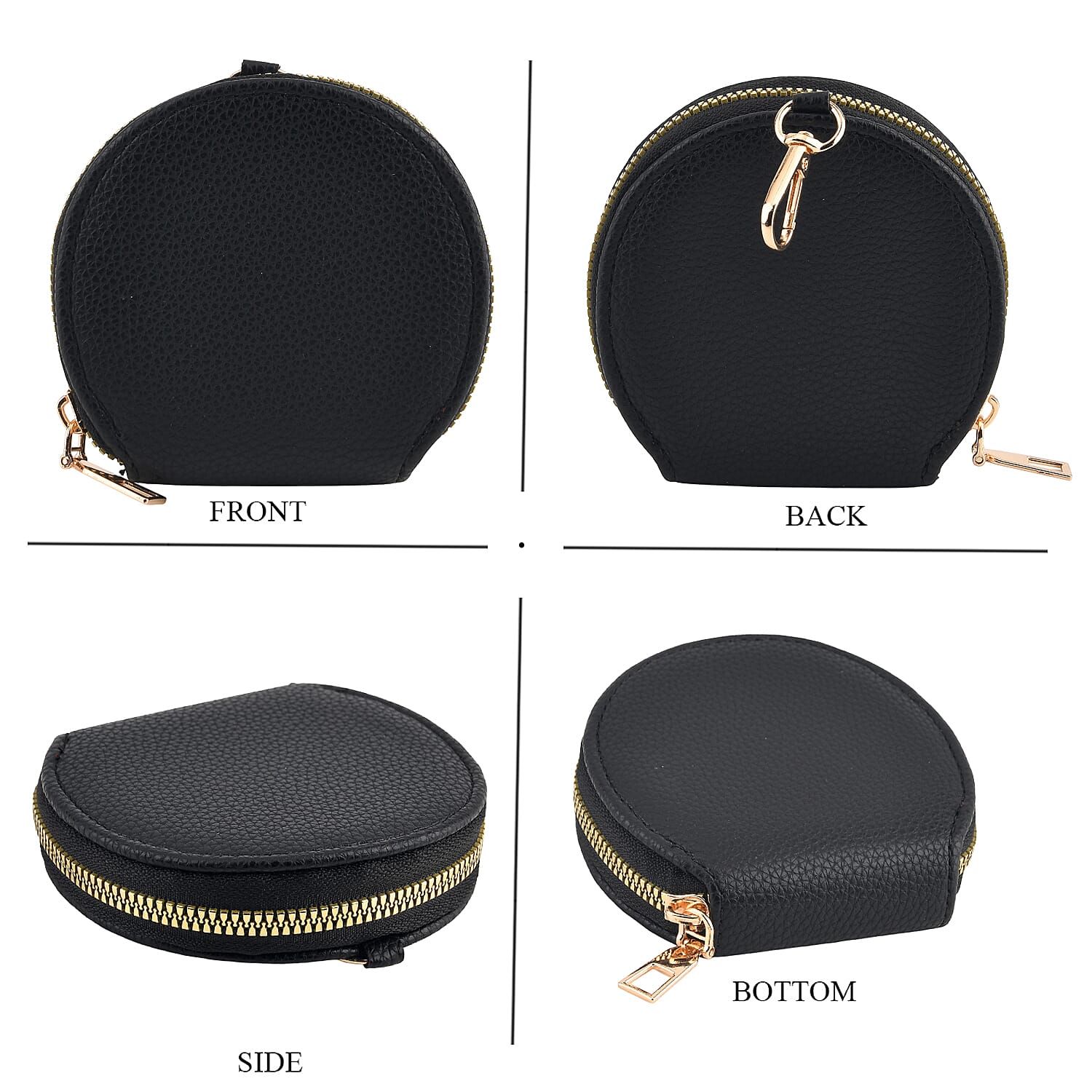 La Marey Black Faux Leather Horizontal Crossbody Bag with RFID Card Wallet