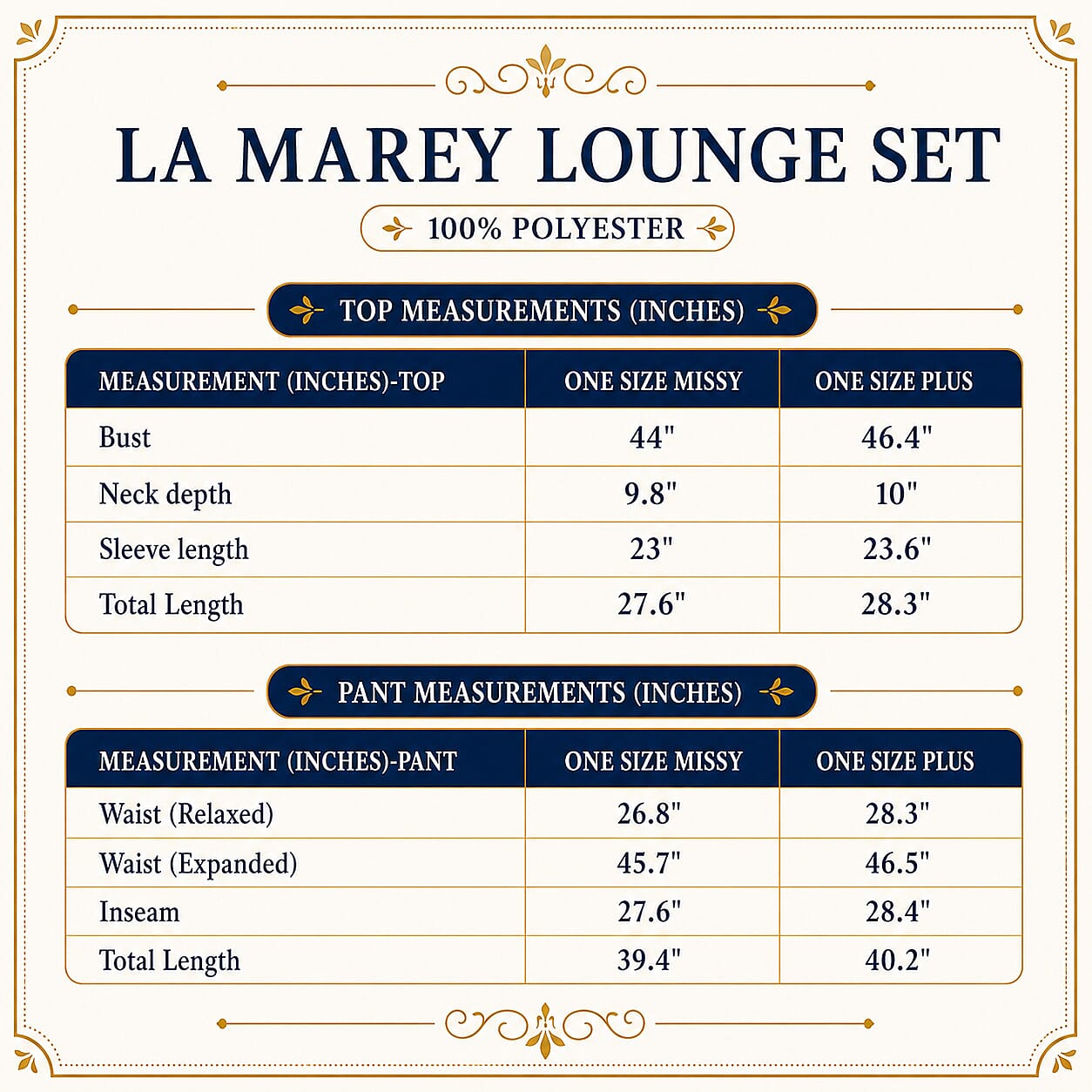 La Marey Black 2pcs Pajma Set - One Size Plus