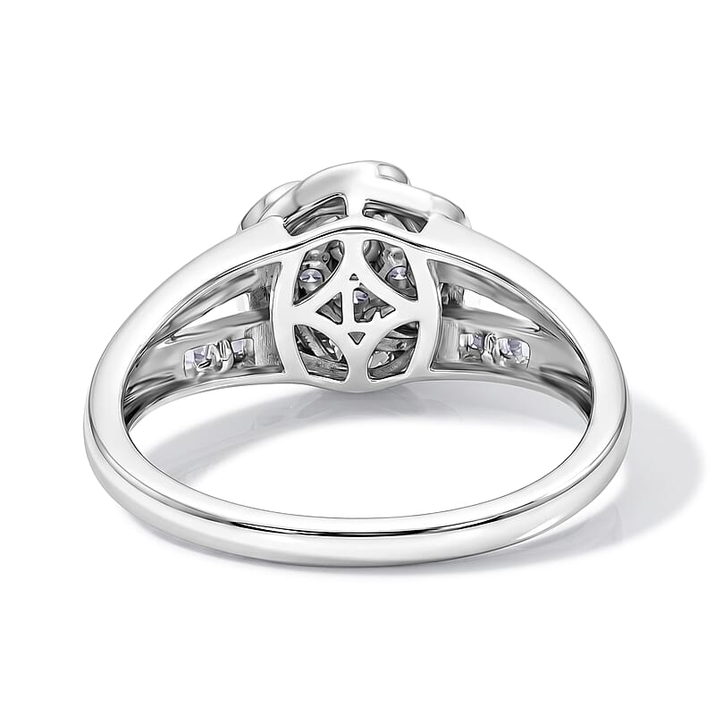 Luxuriant Lab Grown Diamond G-H SI 0.50 ctw Ring in Rhodium Over Sterling Silver (Size 6.0)