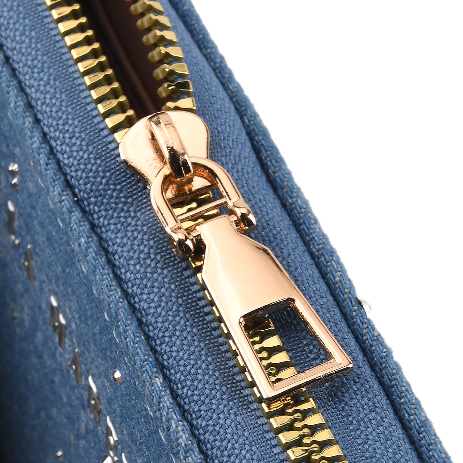 La Marey Blue Set of 2 Denim RFID Wallet with TPU Logo