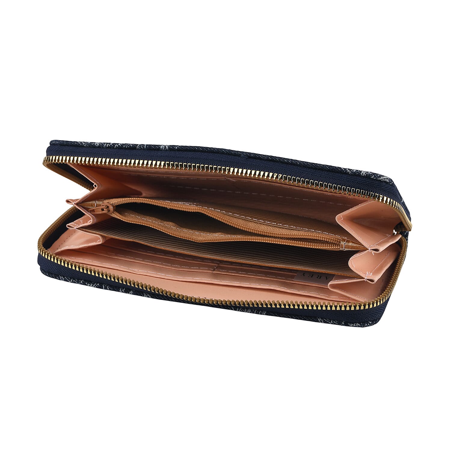 La Marey Dark Blue Set of 2 Denim RFID Wallet with TPU Logo