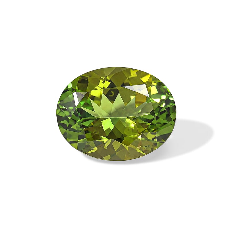 AAAA Sapo Green Tourmaline (Ovl 10x8 mm) 2.00 ctw