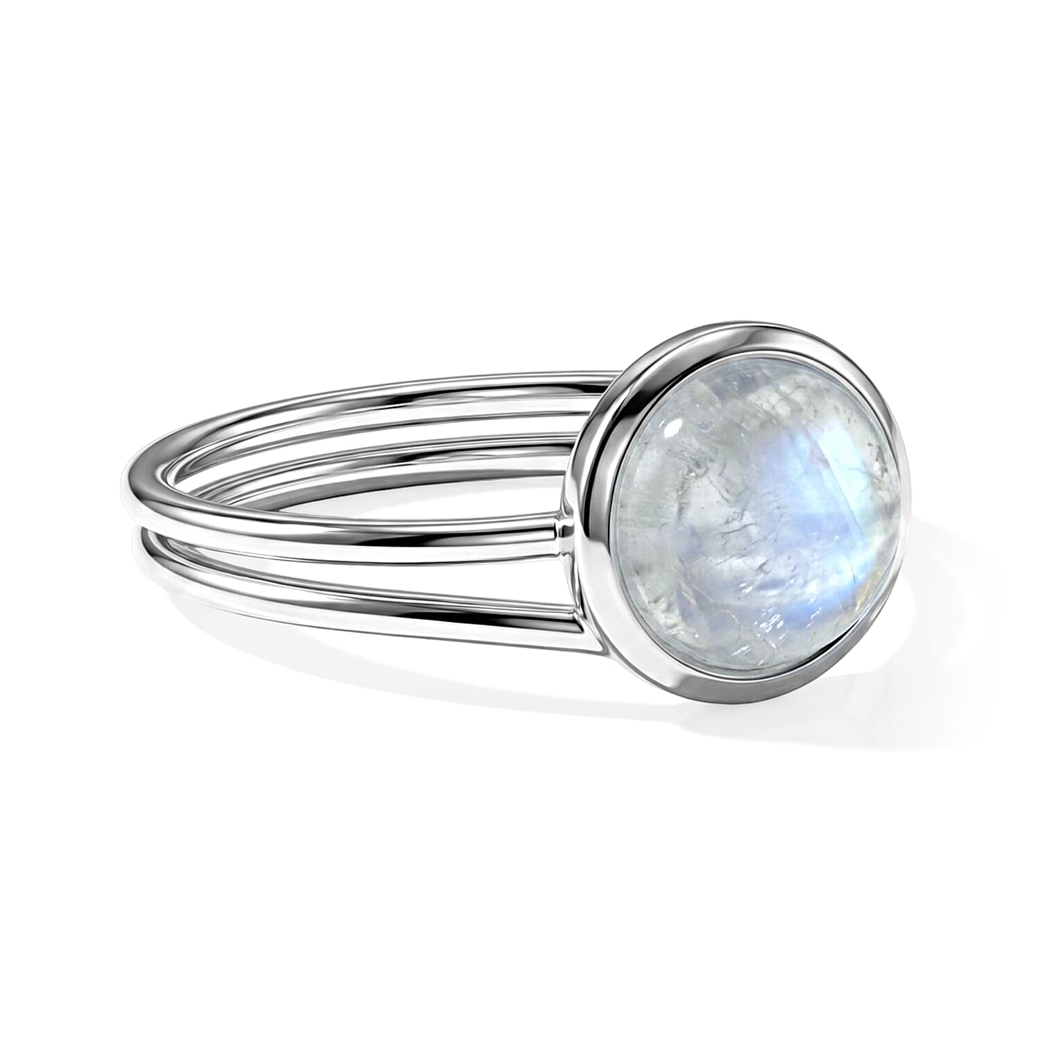 White Moonstone 1.70 ctw Solitaire Ring in Sterling Silver (Size 8.0)