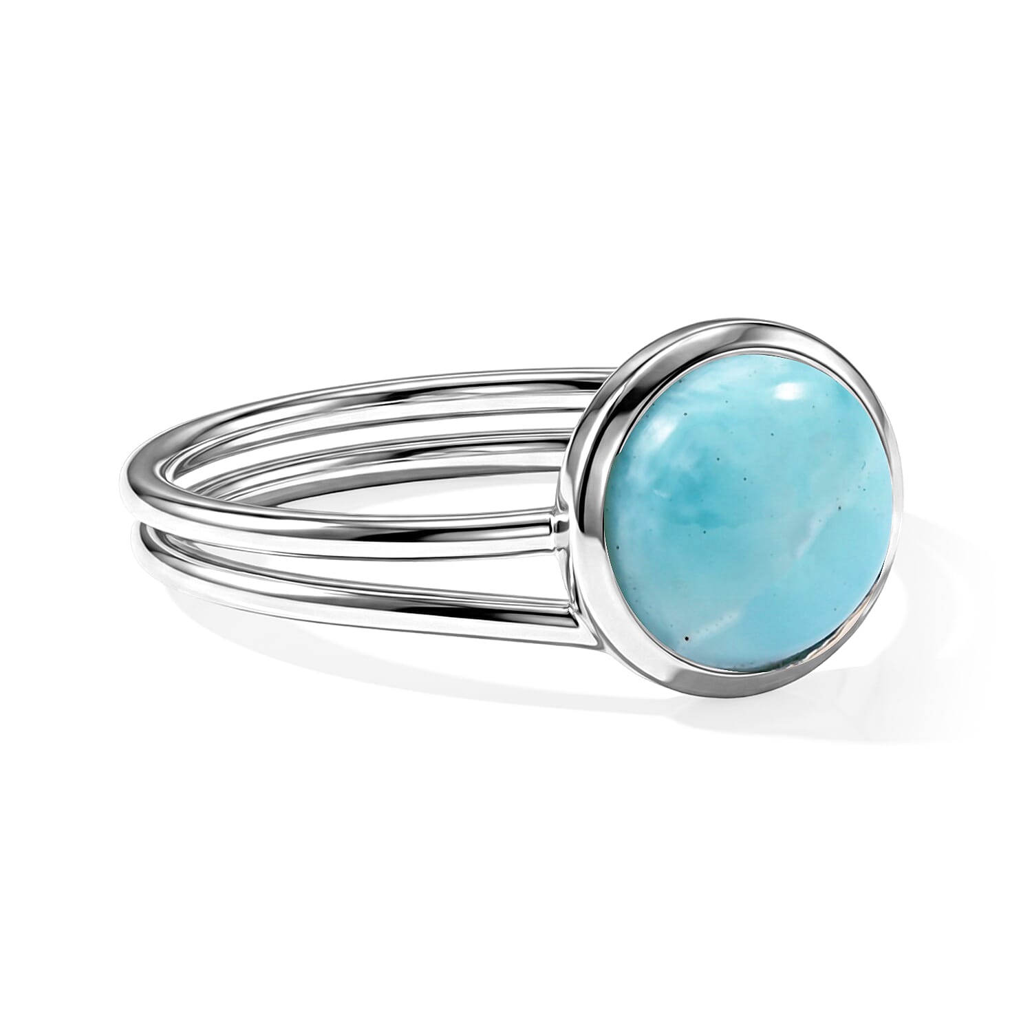 Larimar 1.70 ctw Solitaire Ring in Sterling Silver (Size 9.0)