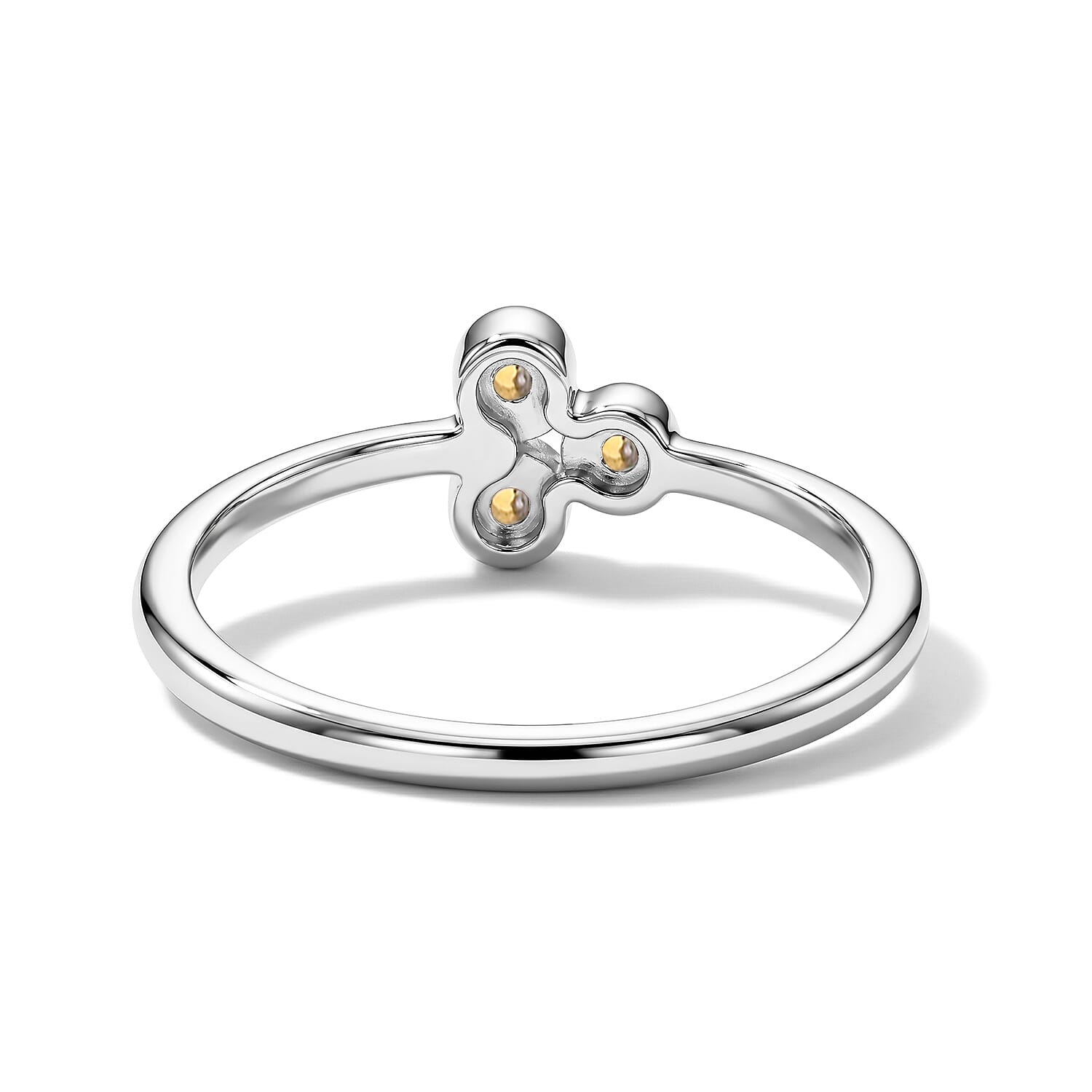 Citrine 0.05 ctw 3 Stone Ring in Sterling Silver (Size 7.0)