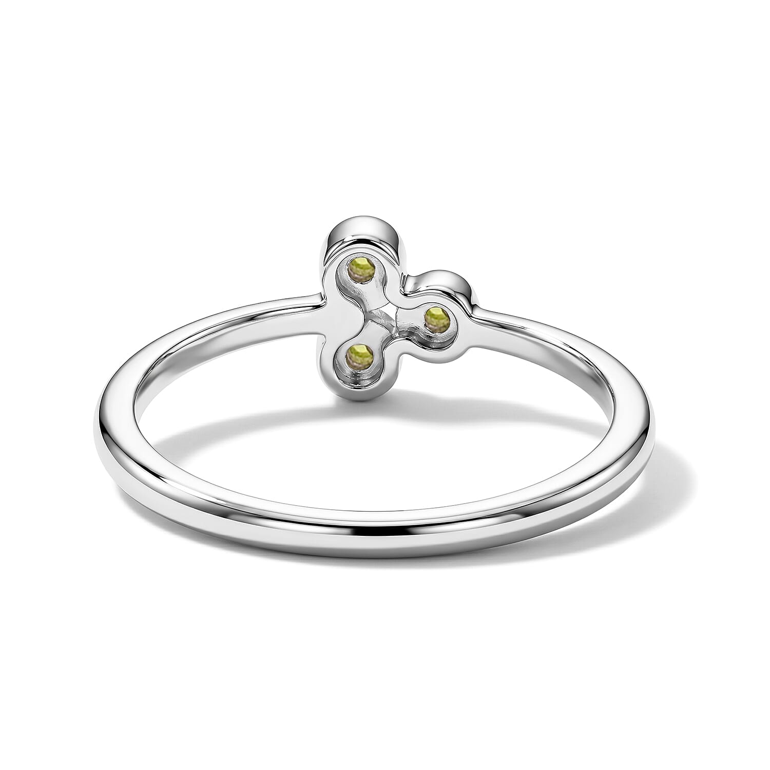 Hebei Peridot 0.05 ctw 3 Stone Ring in Sterling Silver (Size 7.0)