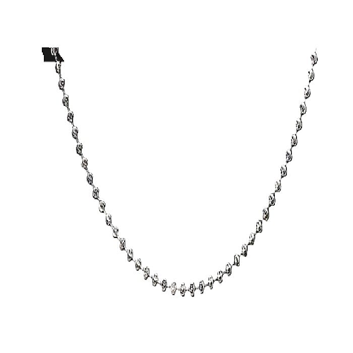 3mm Moon Cut Chain Necklace in Rhodium Over Sterling Silver 14.40 Grams 24 Inches