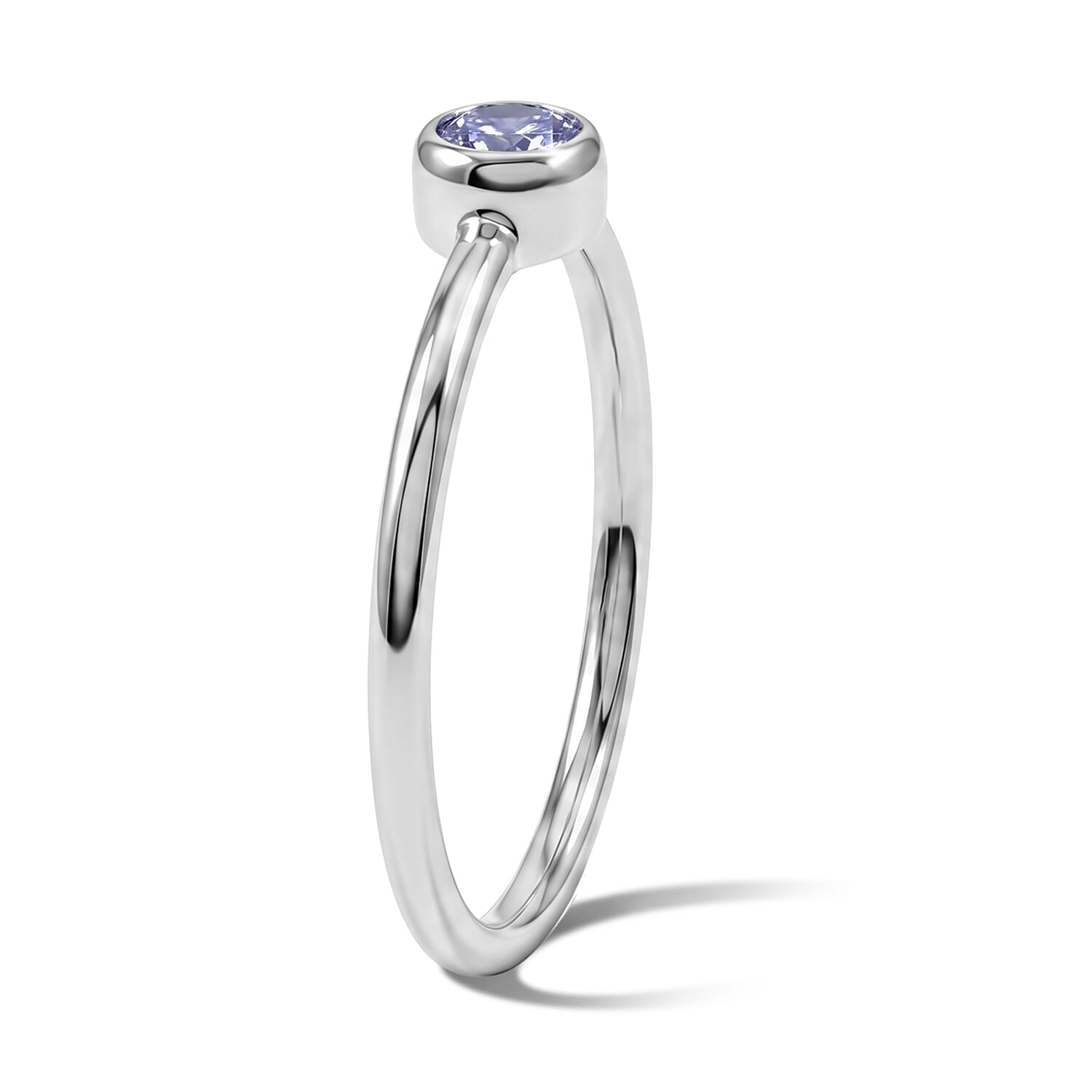 Tanzanite 0.06 ctw Solitaire Ring in Sterling Silver (Size 7.0)