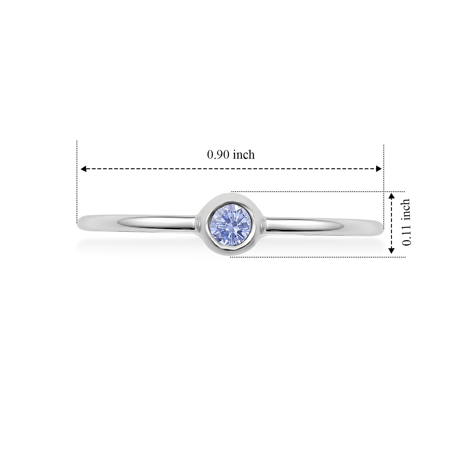 Tanzanite 0.06 ctw Solitaire Ring in Sterling Silver (Size 7.0)