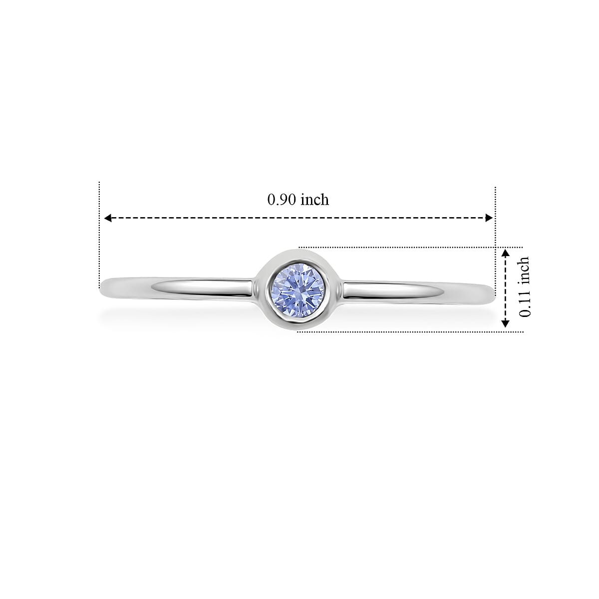 Tanzanite 0.06 ctw Solitaire Ring in Sterling Silver (Size 8.0) image number 5