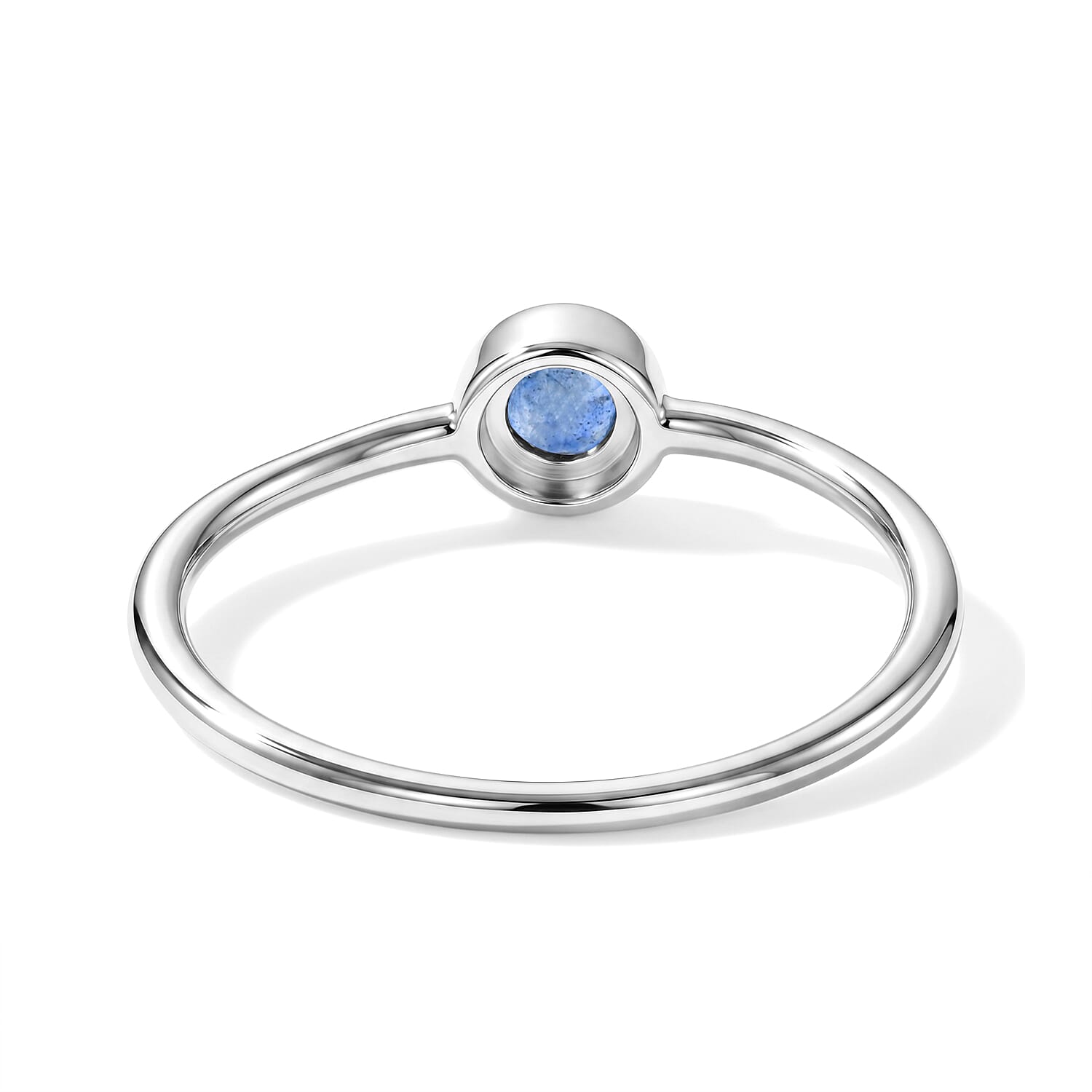 Blue Sapphire 0.50 ctw Solitaire Ring in Sterling Silver (Size 7.0)