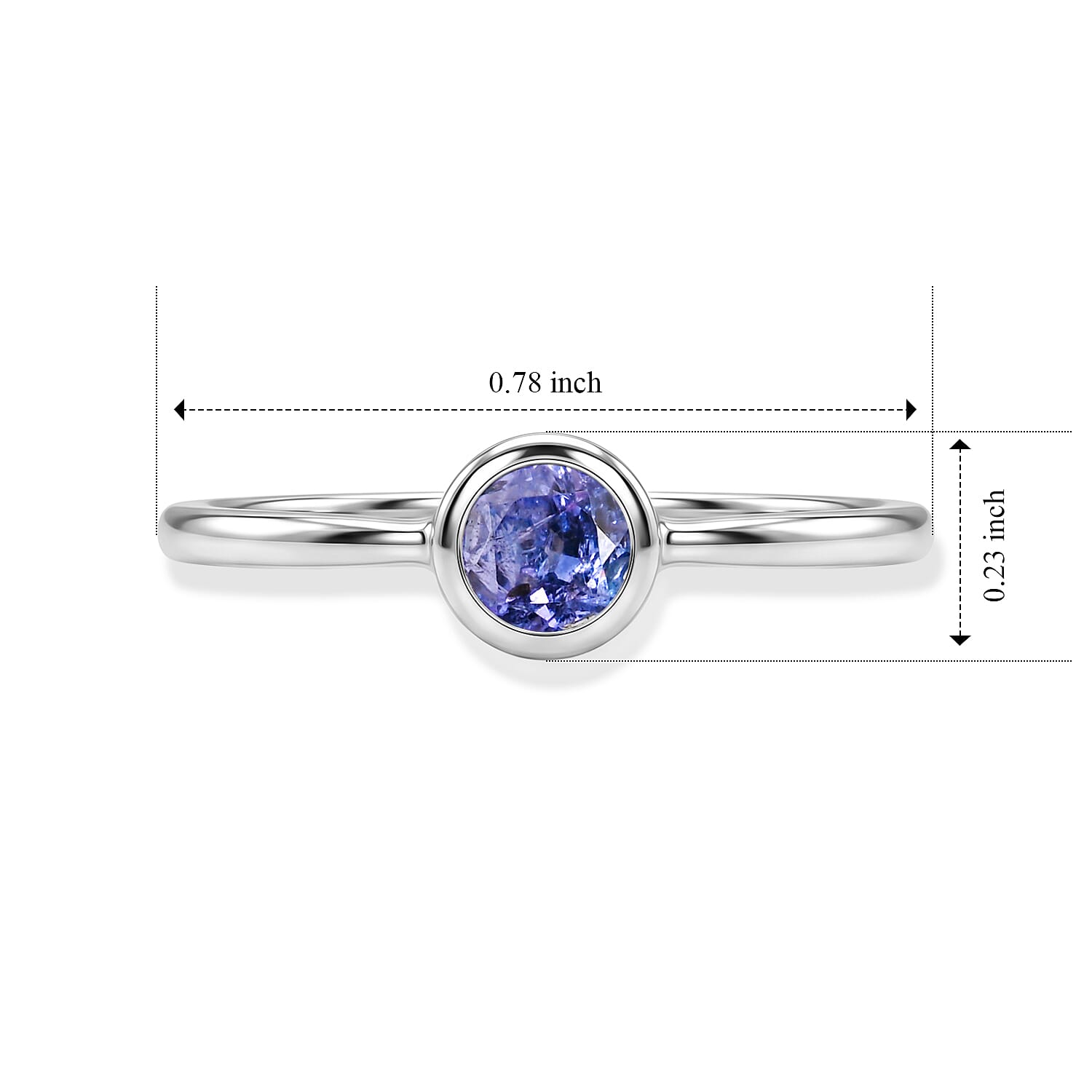 Tanzanite 0.40 ctw Solitaire Ring in Sterling Silver (Size 10.0)